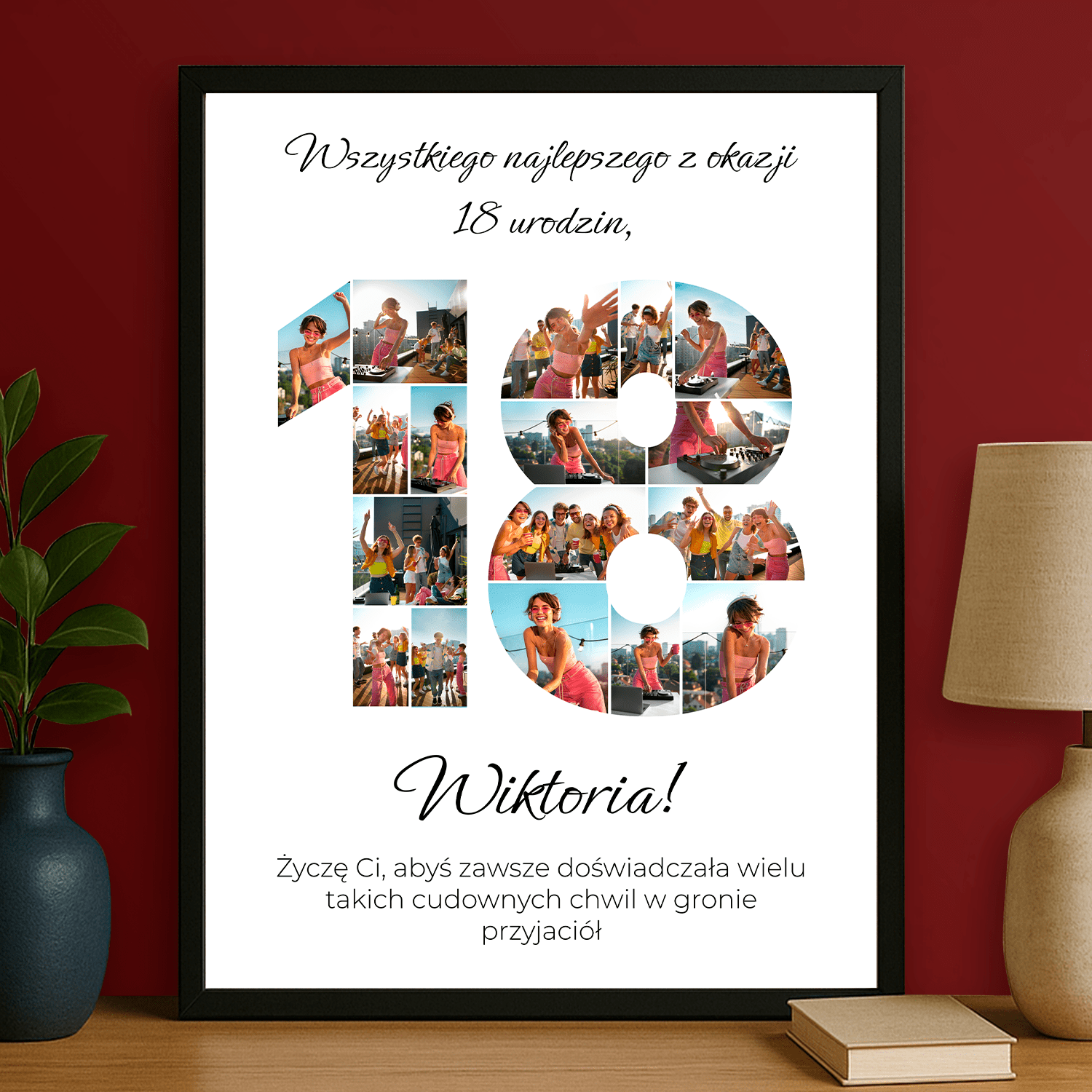 Kolaż na osiemnastkę - plakat personalizowany dla przyjaciółki - StwórzPrezent.pl