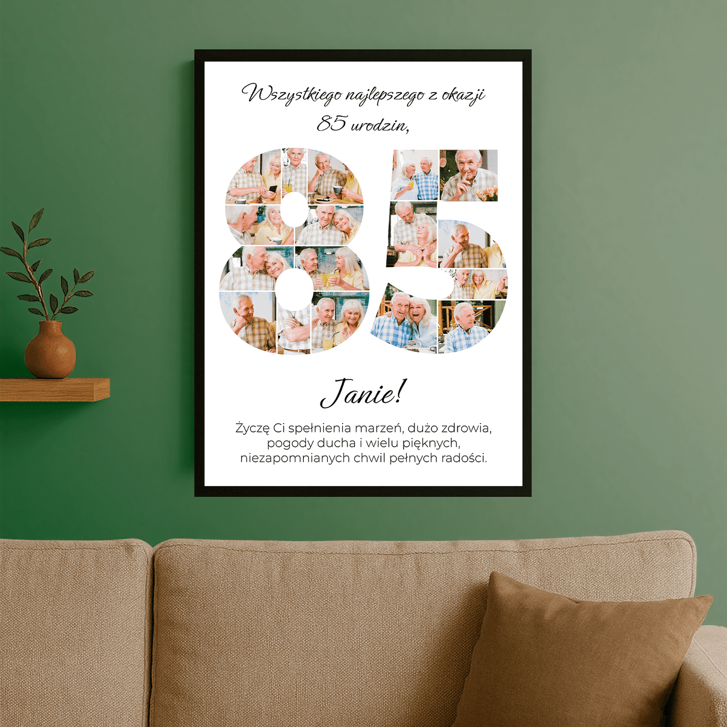 Kolaż urodzinowy na 85 lat - plakat personalizowany dla mężczyzny - StwórzPrezent.pl