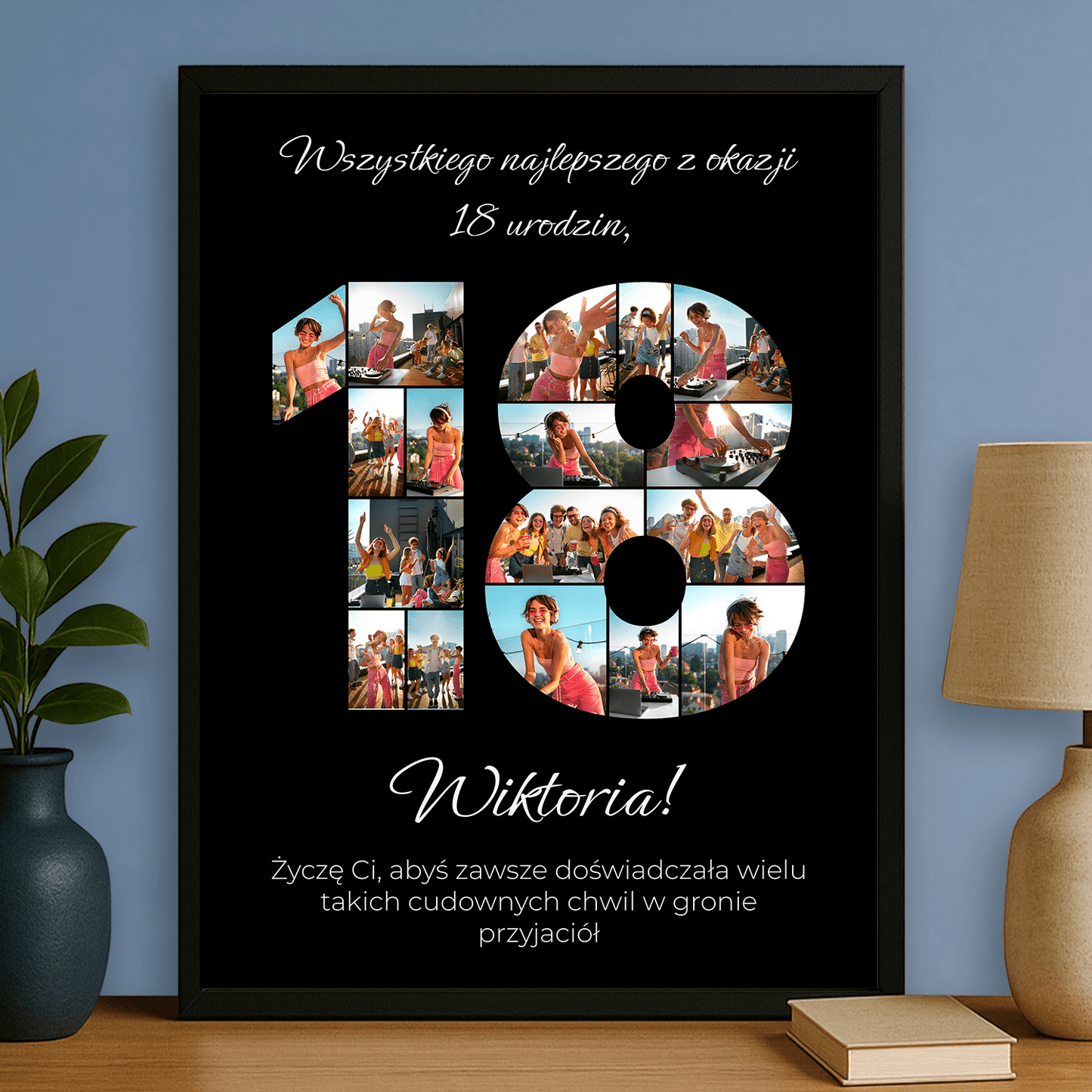 Kolaż zdjęć na 18. - plakat personalizowany dla przyjaciółki - StwórzPrezent.pl