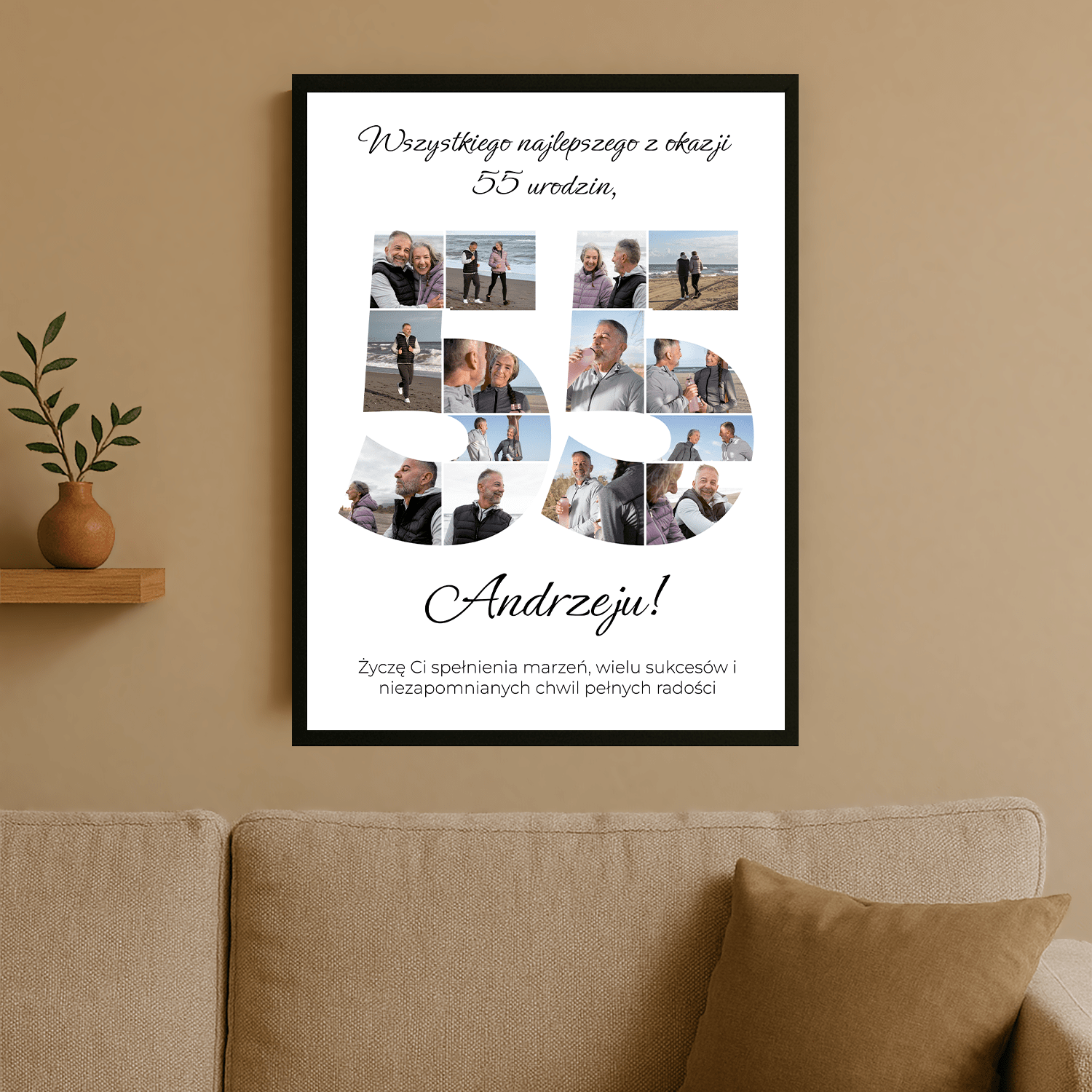 Kolaż zdjęć na 55 urodziny - plakat personalizowany dla mężczyzny - StwórzPrezent.pl