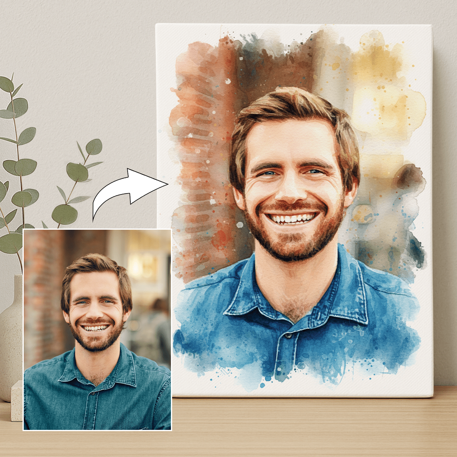 Kolorowy charakter - portret na płótnie dla niego - StwórzPrezent.pl