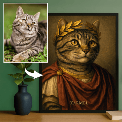 Kot jako cesarz - portret na plakacie dla miłośnika kotów - StwórzPrezent.pl