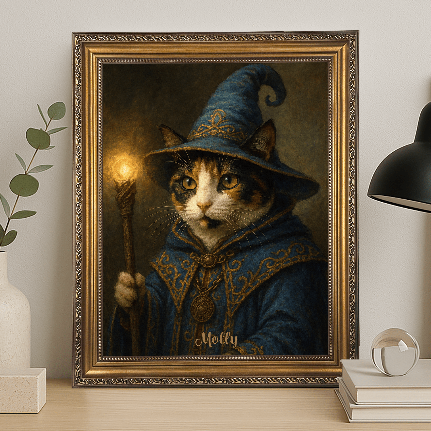 Kot jako czarownik - portret na płótnie dla miłośnika kotów - StwórzPrezent.pl