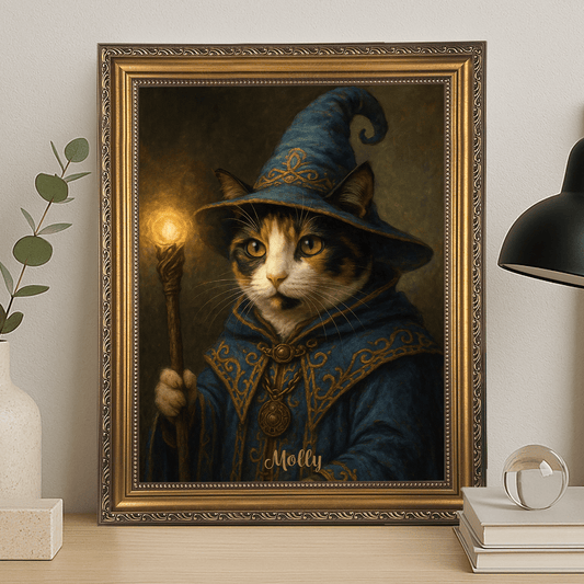 Kot jako czarownik - portret na płótnie dla miłośnika kotów - StwórzPrezent.pl