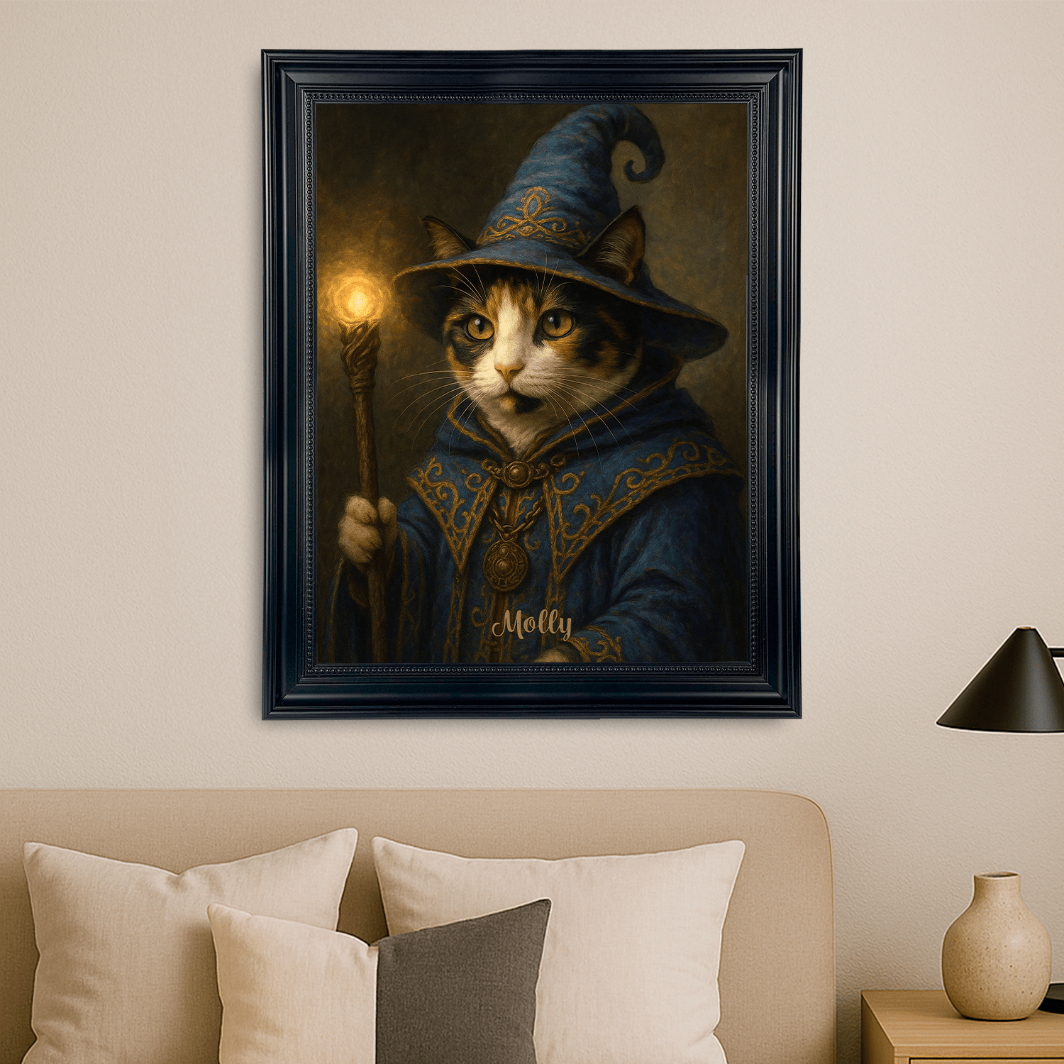 Kot jako czarownik - portret na płótnie dla miłośnika kotów - StwórzPrezent.pl