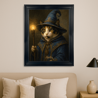 Kot jako czarownik - portret na płótnie dla miłośnika kotów - StwórzPrezent.pl