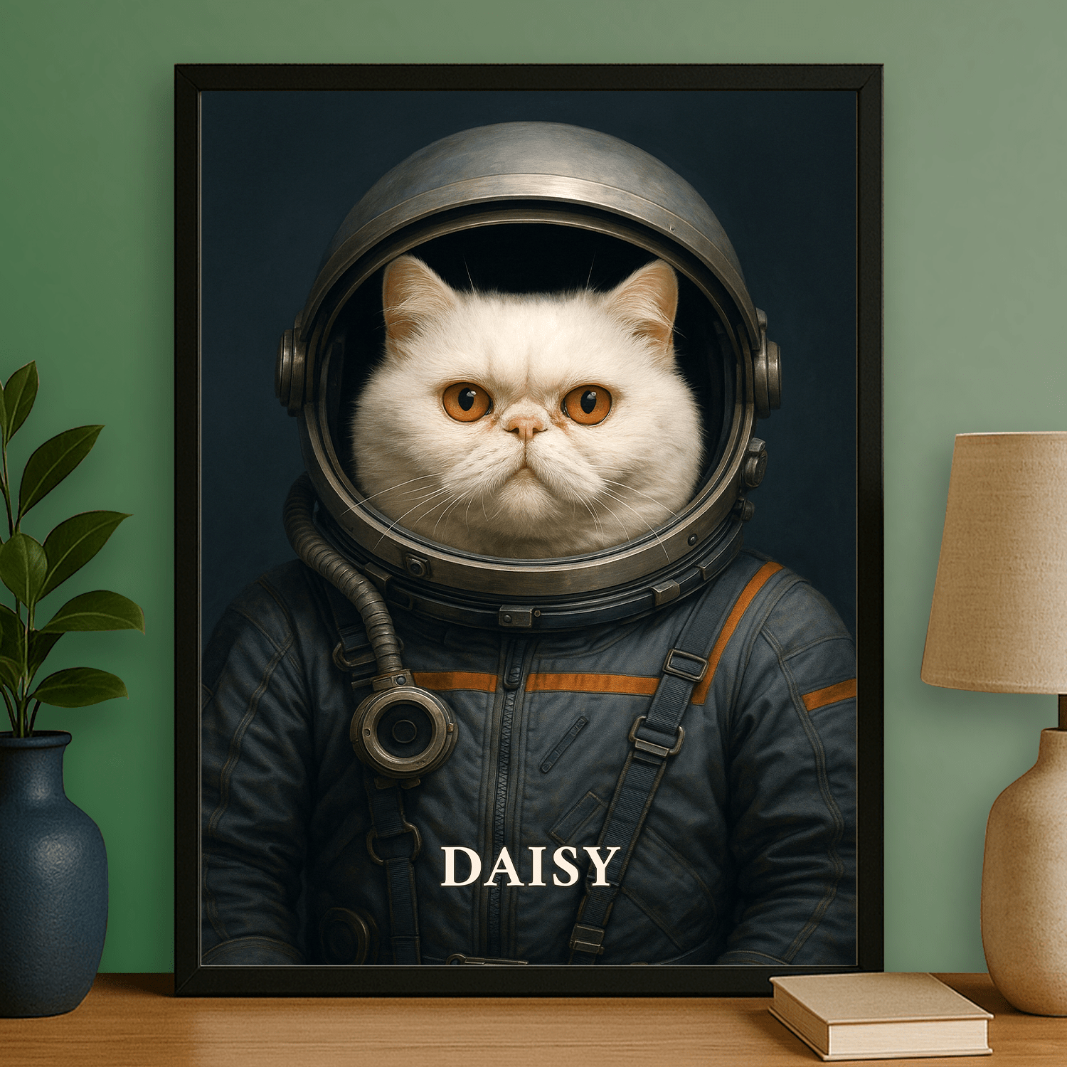 Kot jako zdobywca kosmosu - portret na plakacie dla miłośnika kotów - StwórzPrezent.pl
