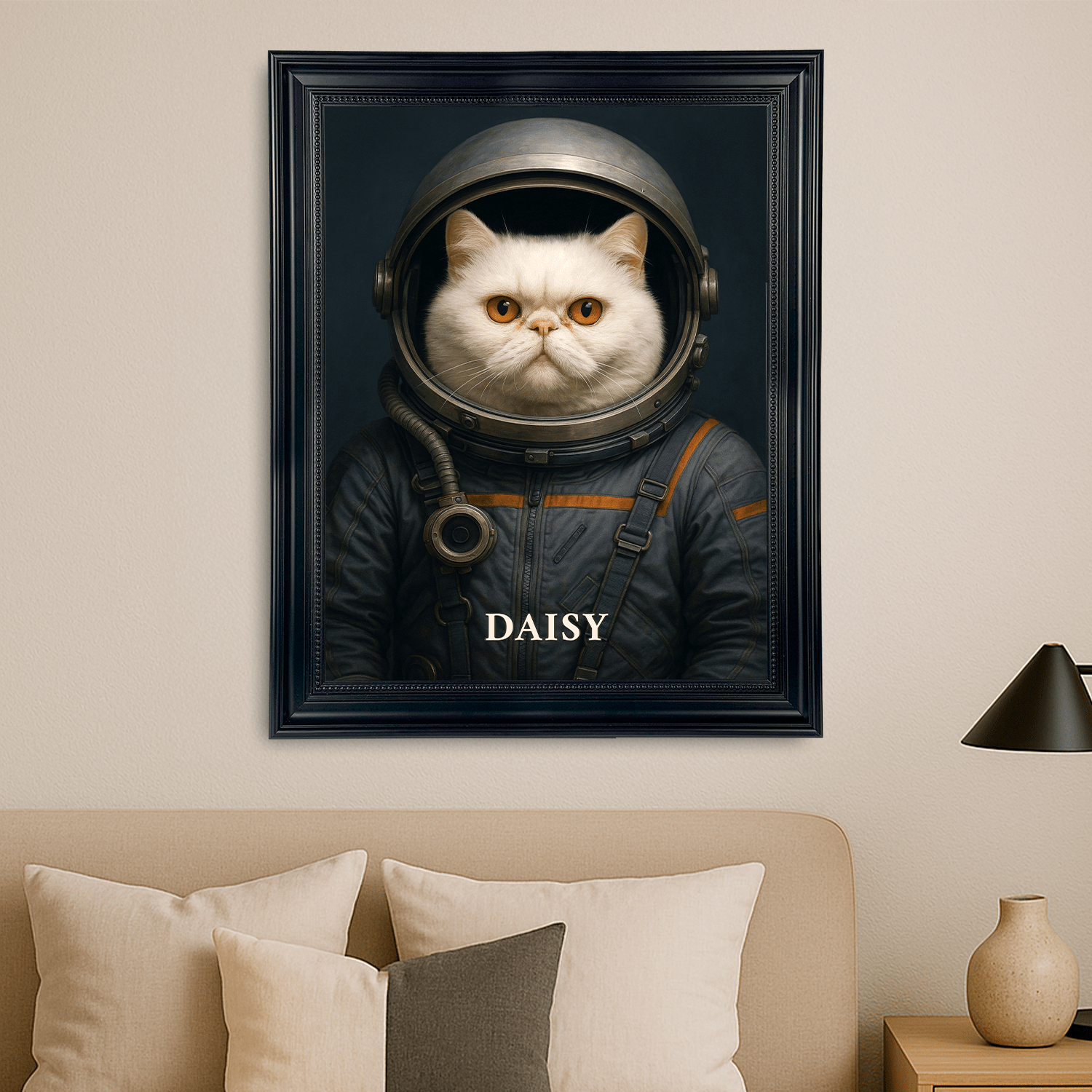 Kot w stroju kosmonauty - portret na płótnie dla miłośnika kotów - StwórzPrezent.pl