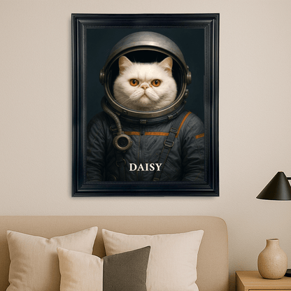 Kot w stroju kosmonauty - portret na płótnie dla miłośnika kotów - StwórzPrezent.pl