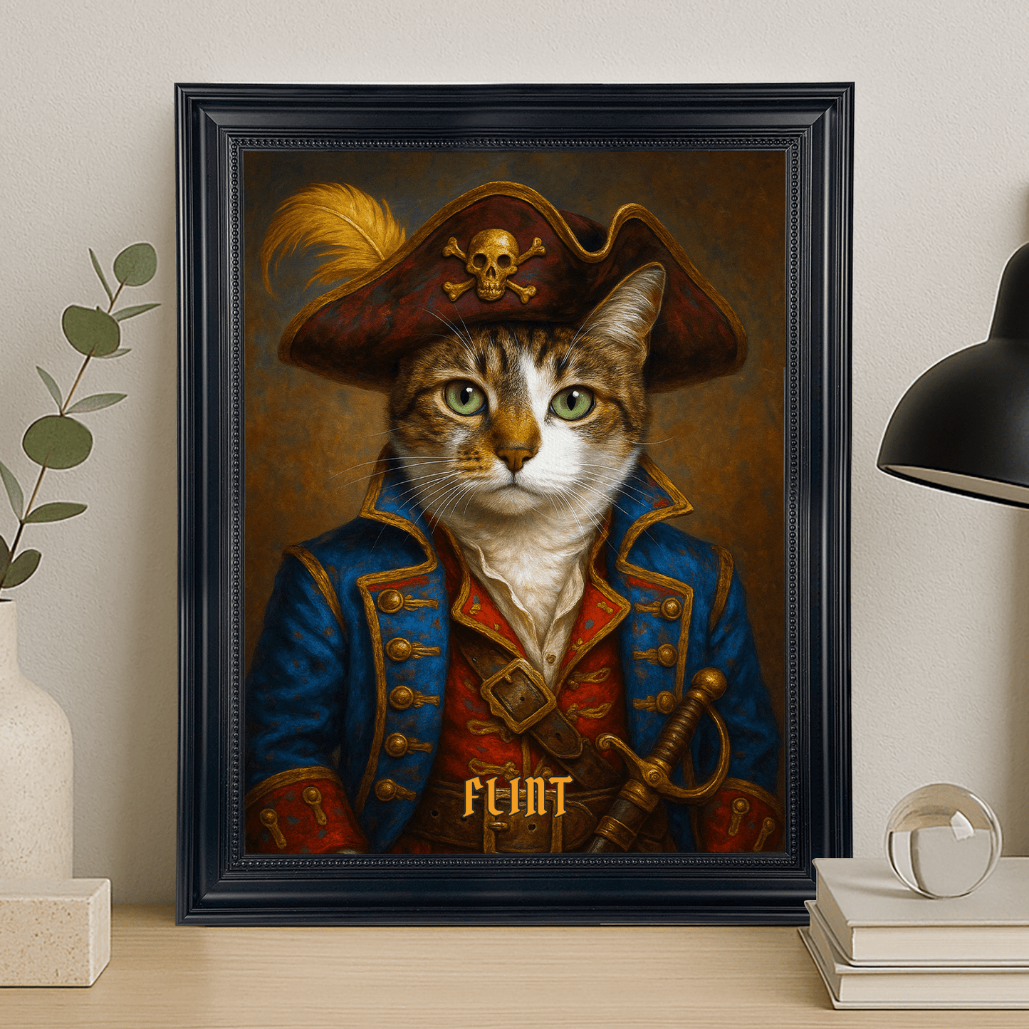 Kot w stroju pirackim - portret na płótnie dla miłośnika kotów - StwórzPrezent.pl