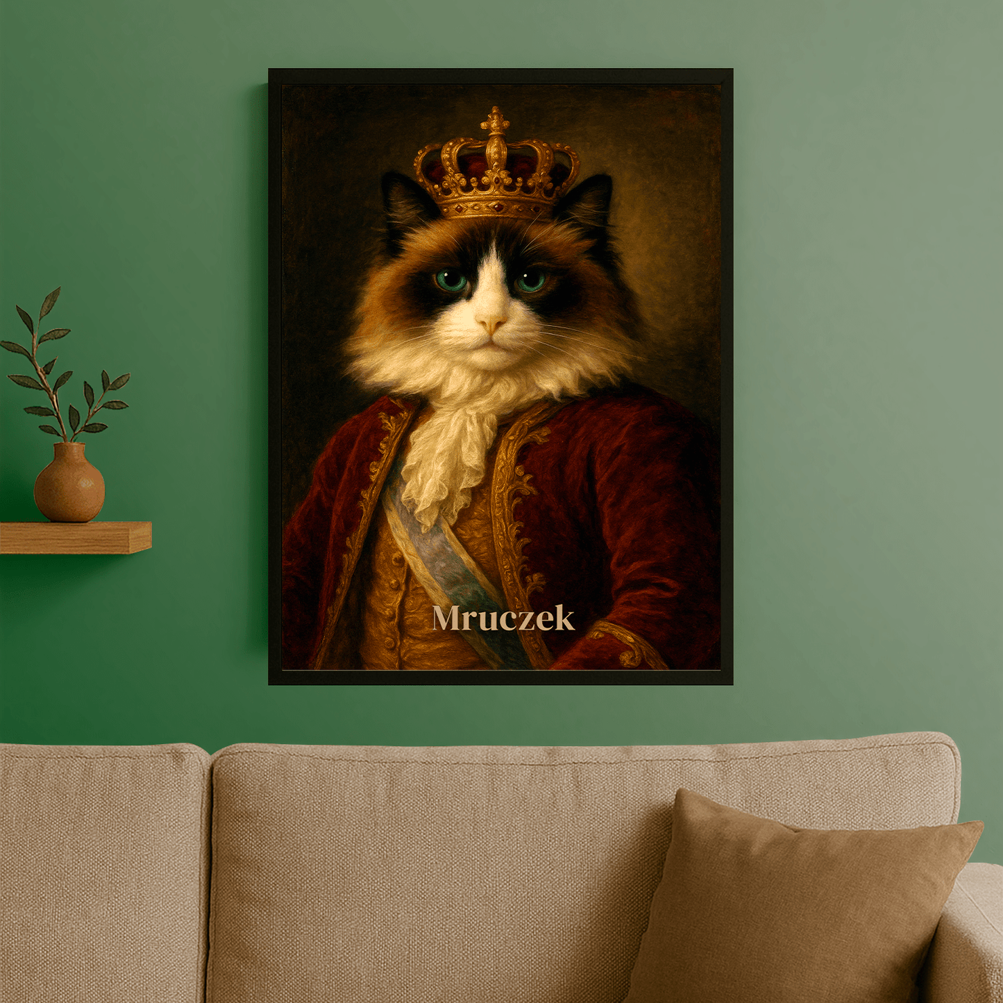 Kot w stylu king - plakat personalizowany dla miłośnika kota - StwórzPrezent.pl