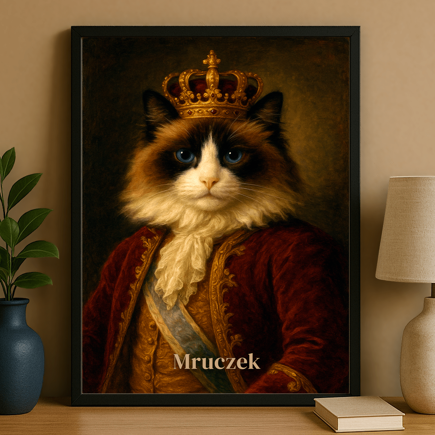 Kot w stylu king - plakat personalizowany dla miłośnika kota - StwórzPrezent.pl