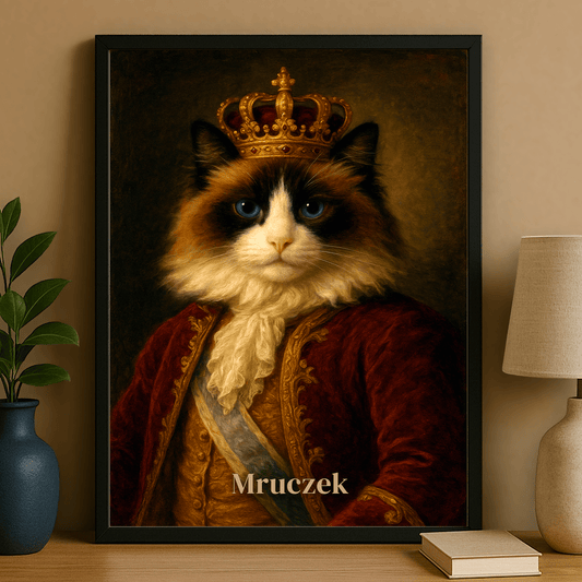 Kot w stylu king - plakat personalizowany dla miłośnika kota - StwórzPrezent.pl