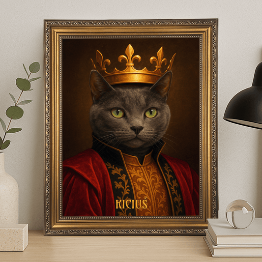 Kot władca w koronie - portret na płótnie dla miłośnika kotów - StwórzPrezent.pl
