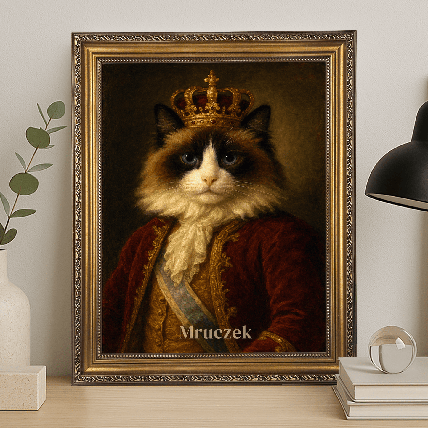 Królewski kotek - portret na płótnie dla miłośnika kotów - StwórzPrezent.pl