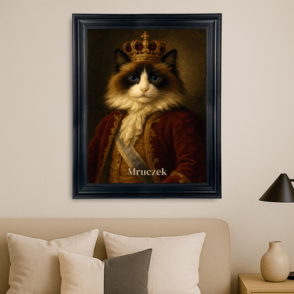 Królewski kotek - portret na płótnie dla miłośnika kotów - StwórzPrezent.pl