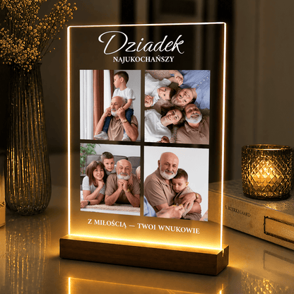 Lampka LED dla Dziadka – najukochańszy fotokolaż na szkle akrylowym - StwórzPrezent.pl