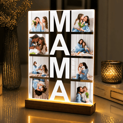 Lampka LED dla Mamy – fotokolaż na szkle akrylowym z podświetleniem - StwórzPrezent.pl