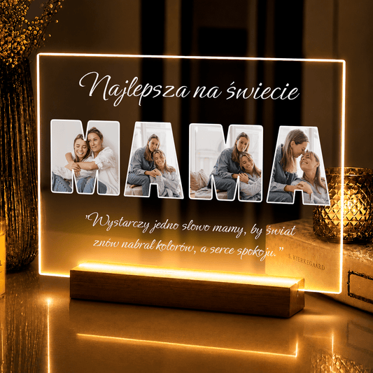 Lampka LED dla Mamy – zdjęcia i tekst na szkle akrylowym - StwórzPrezent.pl