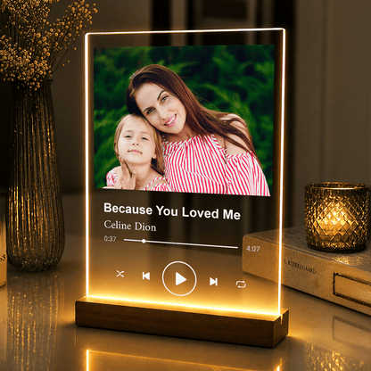 Lampka LED dla Mamy – zdjęcie z piosenką na szkle akrylowym - StwórzPrezent.pl