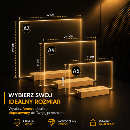 Lampka LED dla Pary – Księżyc i gwiazdy na szkle akrylowym - StwórzPrezent.pl
