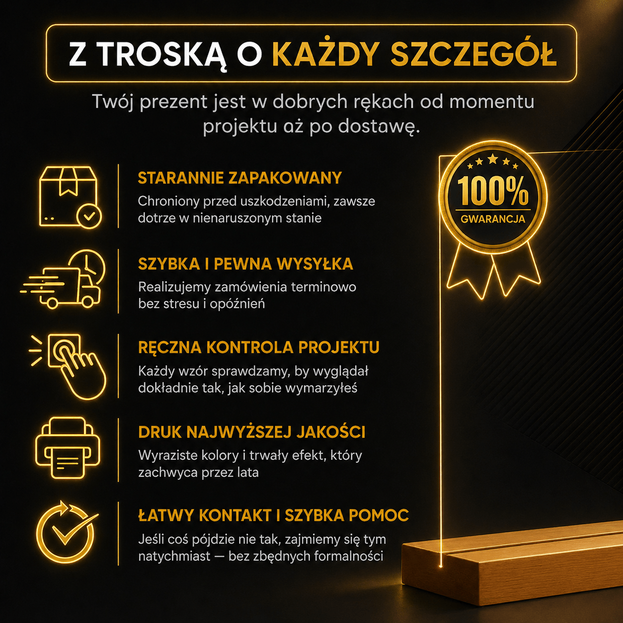 Lampka LED dla Pary – Księżyc i gwiazdy na szkle akrylowym - StwórzPrezent.pl