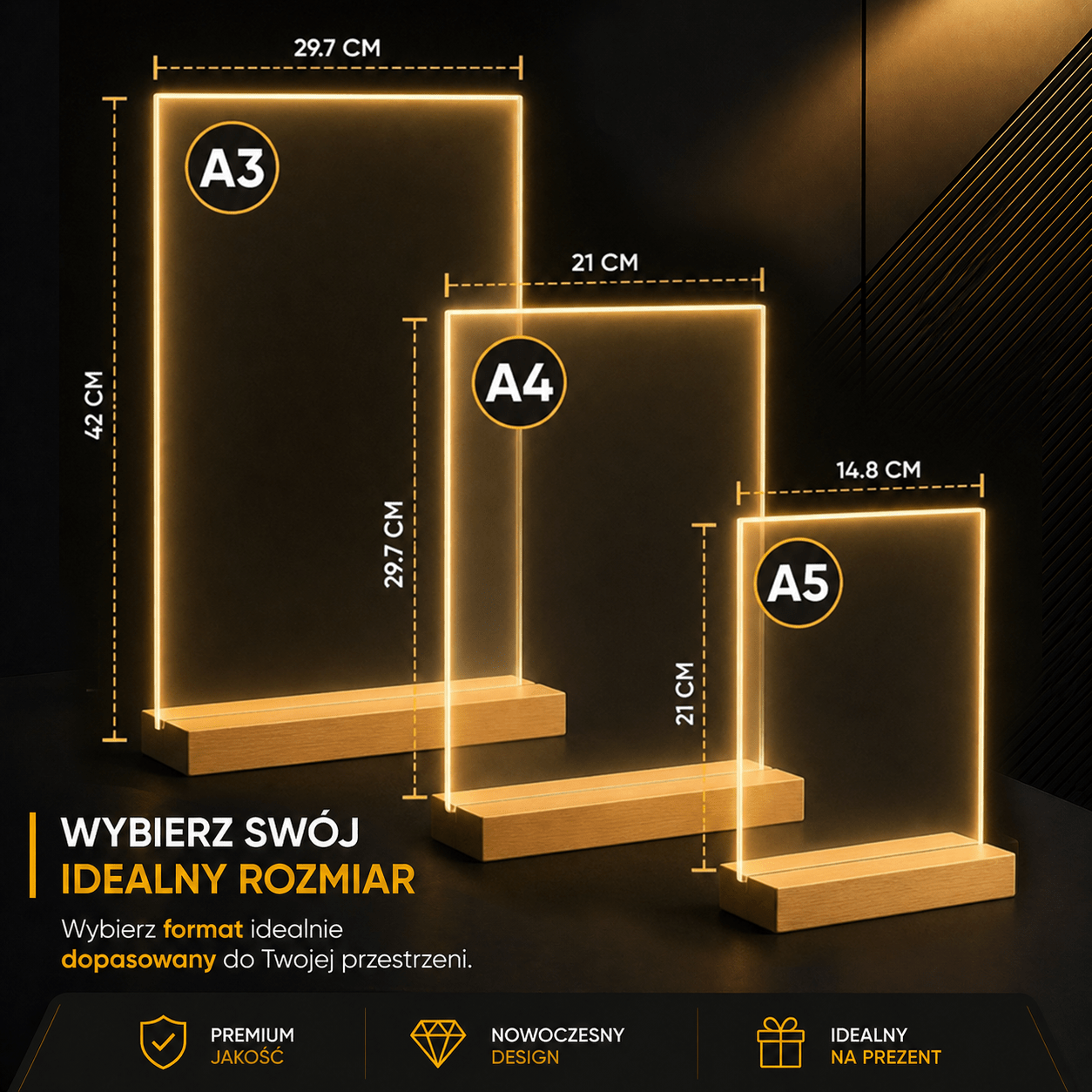 Lampka LED dla Pary – Razem możemy wszystko na szkle akrylowym z podświetleniem - StwórzPrezent.pl