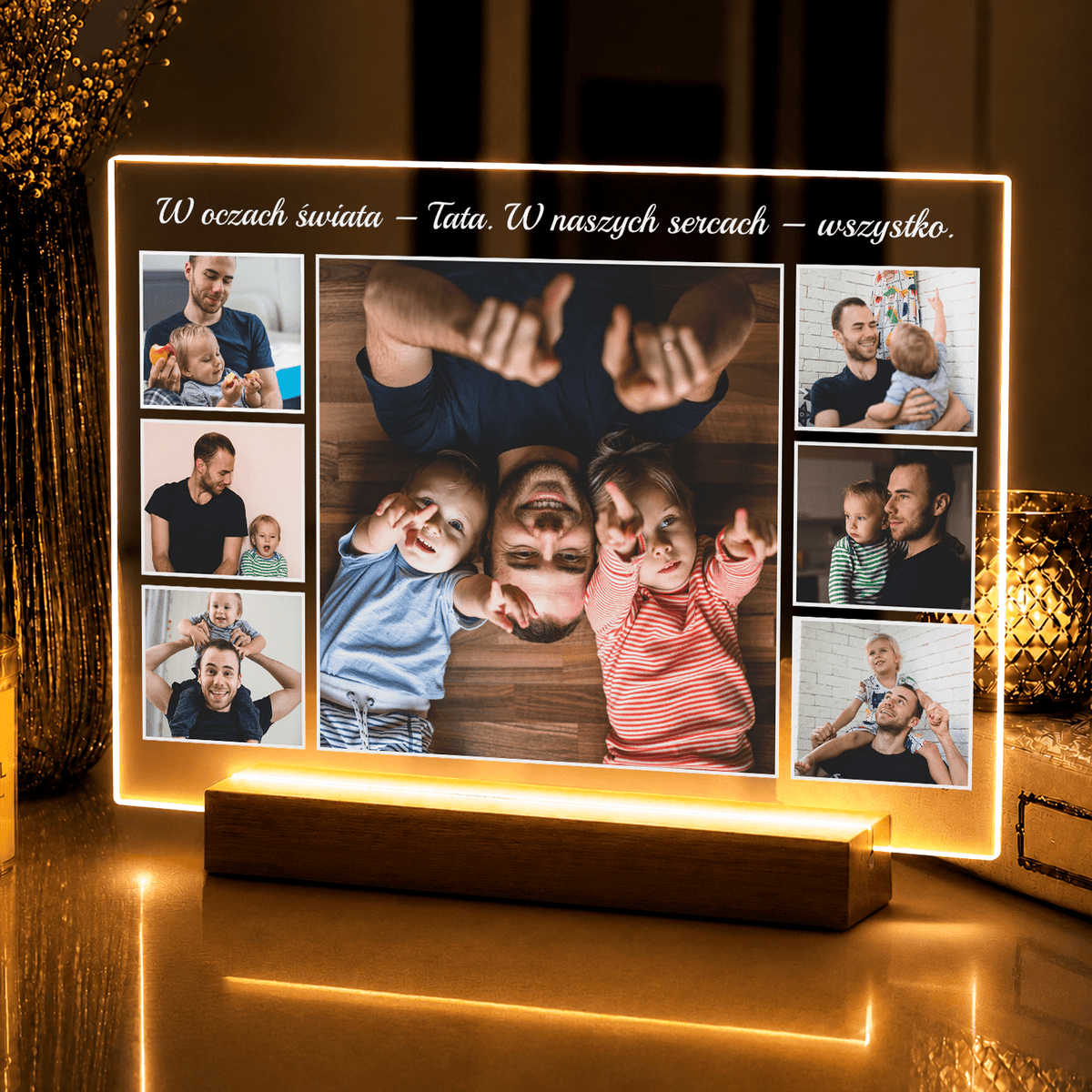 Lampka LED „Jesteś dla nas wszystkim” na szkle akrylowym - StwórzPrezent.pl