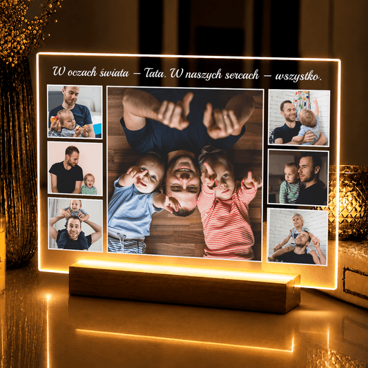 Lampka LED „Jesteś dla nas wszystkim” na szkle akrylowym - StwórzPrezent.pl