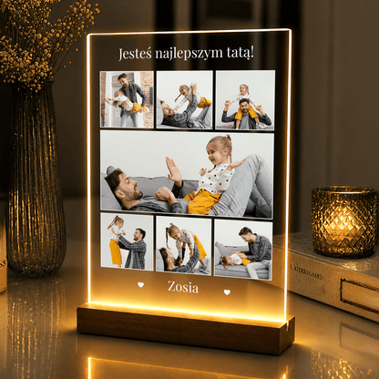 Lampka LED „Jesteś najlepszym Tatą” na szkle akrylowym - StwórzPrezent.pl