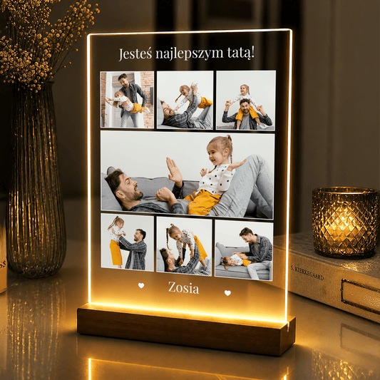 Lampka LED „Jesteś najlepszym Tatą” na szkle akrylowym - StwórzPrezent.pl