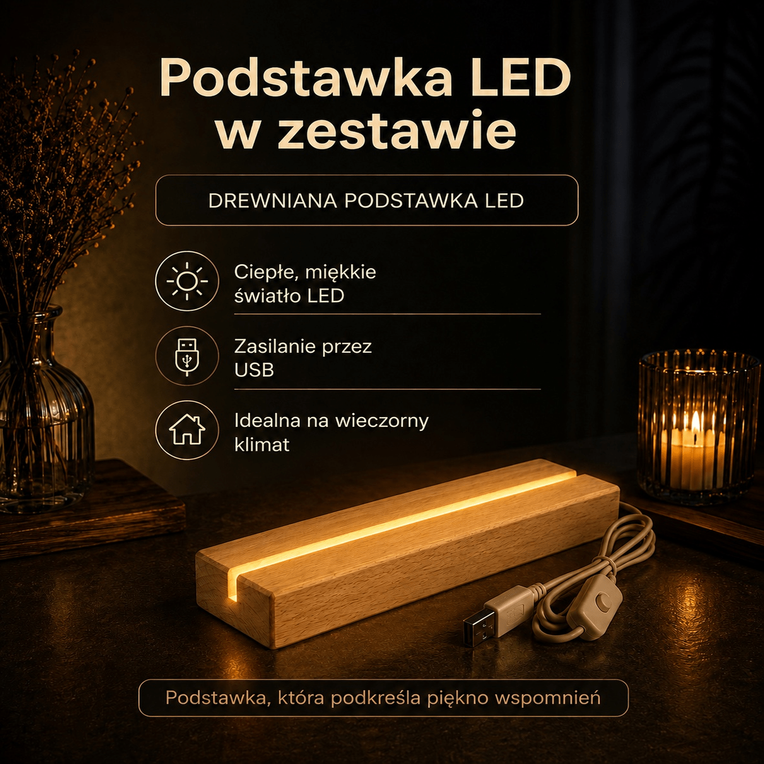 Lampka LED na 100. urodziny – zdjęcia na szkle akrylowym dla Dziadka - StwórzPrezent.pl