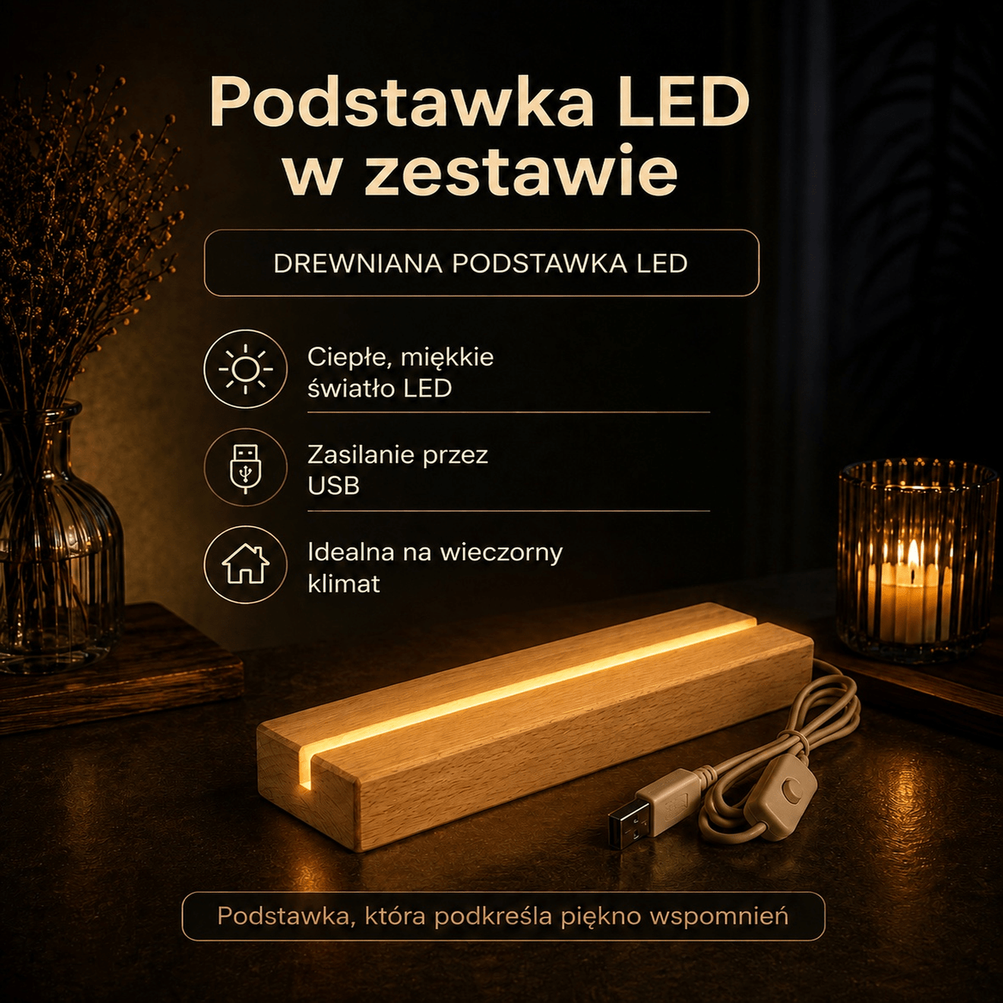 Lampka LED „Najlepszy Tatuś” – zdjęcia na szkle akrylowym - StwórzPrezent.pl