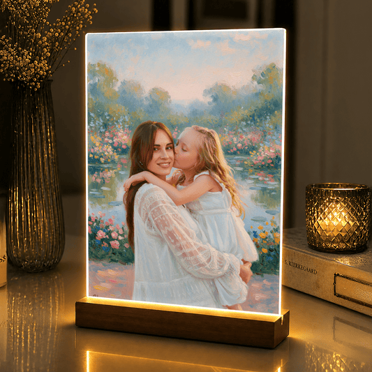Lampka LED ze zdjęciem jak obraz olejny na szkle akrylowym - StwórzPrezent.pl