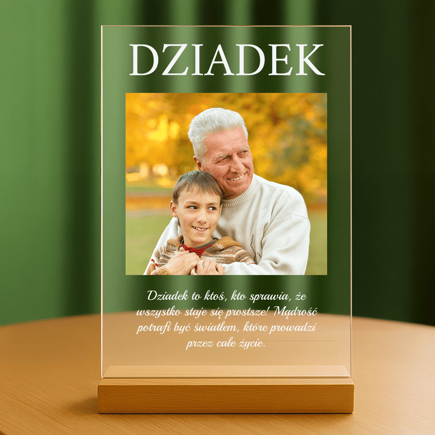 Mądrość dziadka - personalizowany druk na szkle dla dziadka - stworzprezent.pl