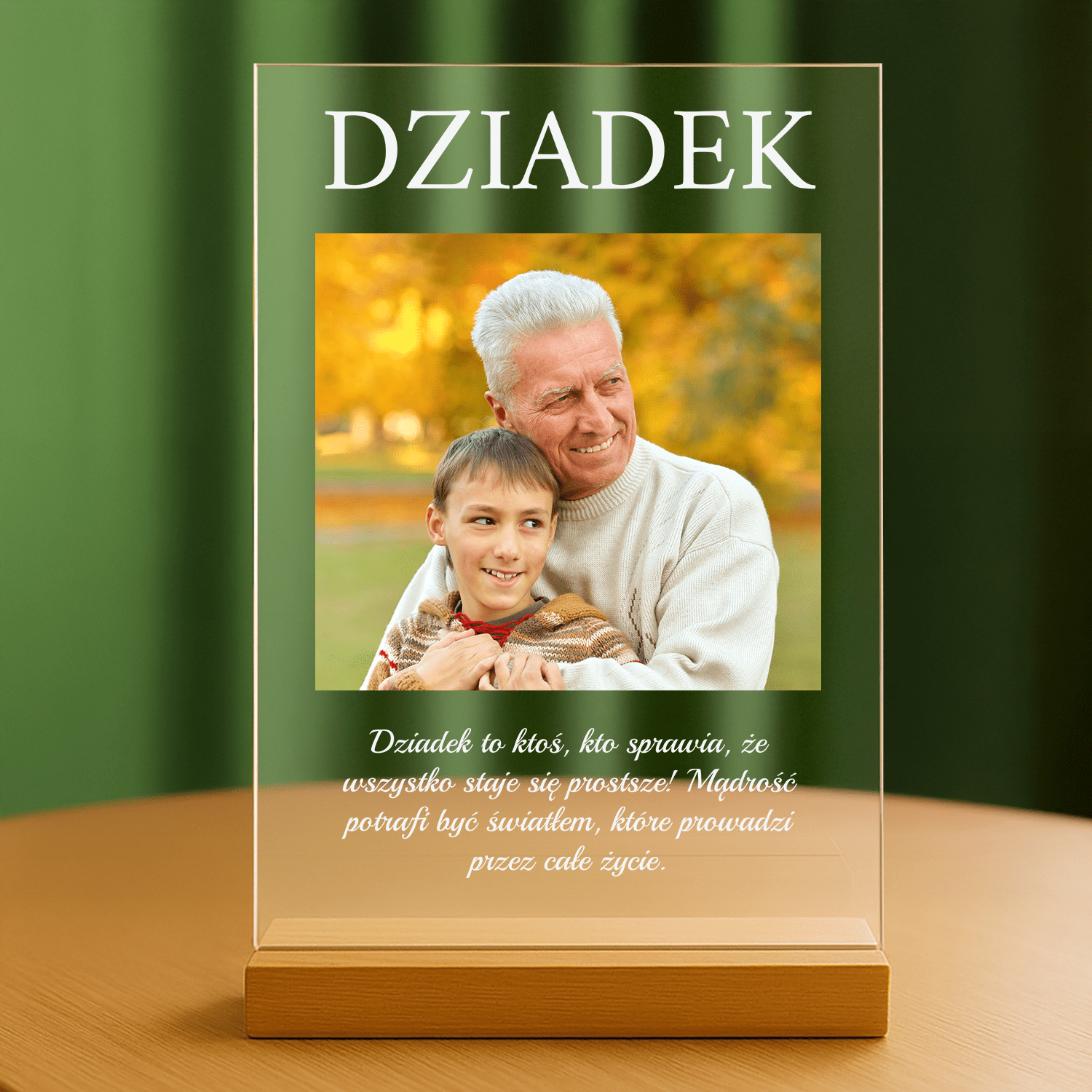 Mądrość dziadka - personalizowany druk na szkle dla dziadka - stworzprezent.pl