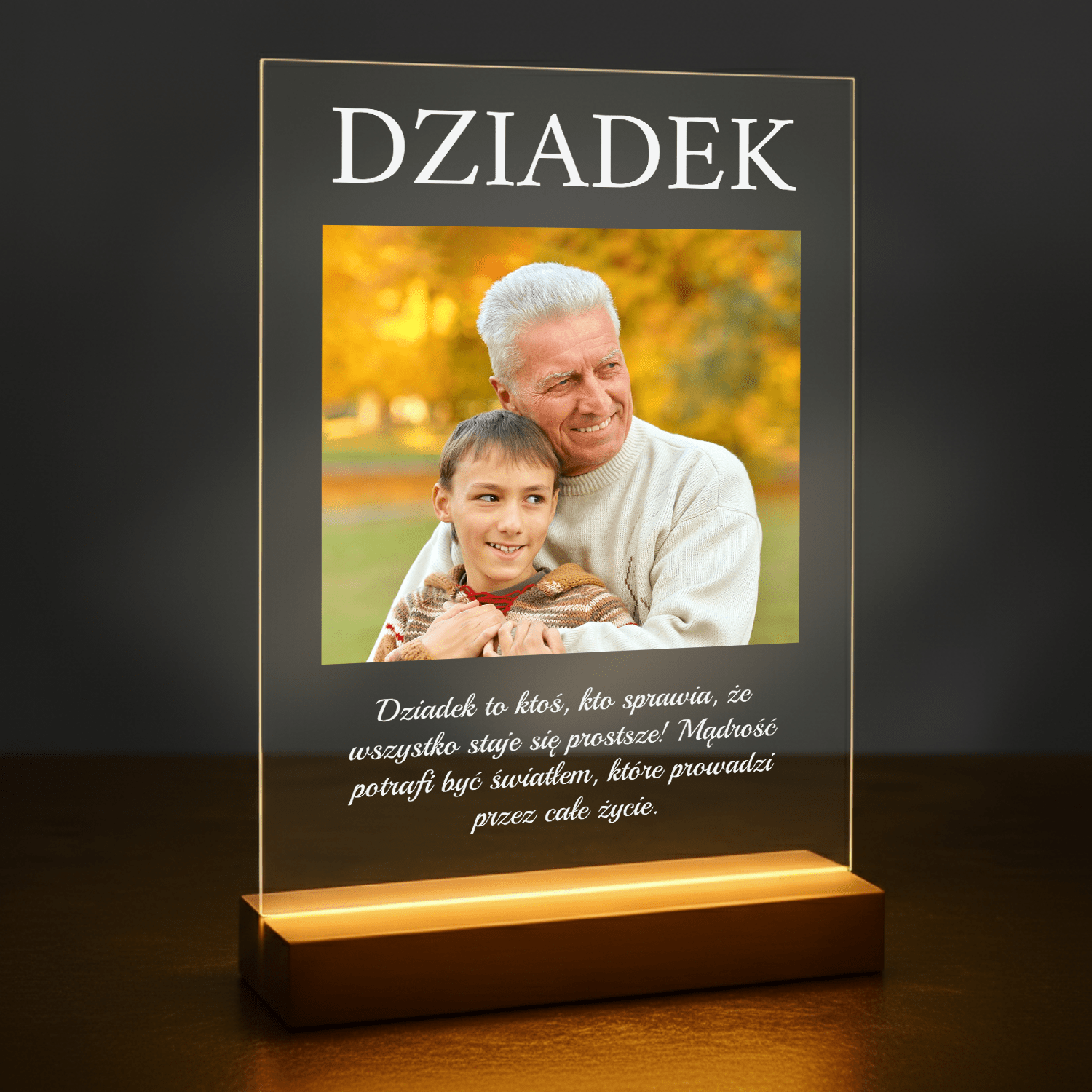 Mądrość dziadka - personalizowany druk na szkle dla dziadka - stworzprezent.pl