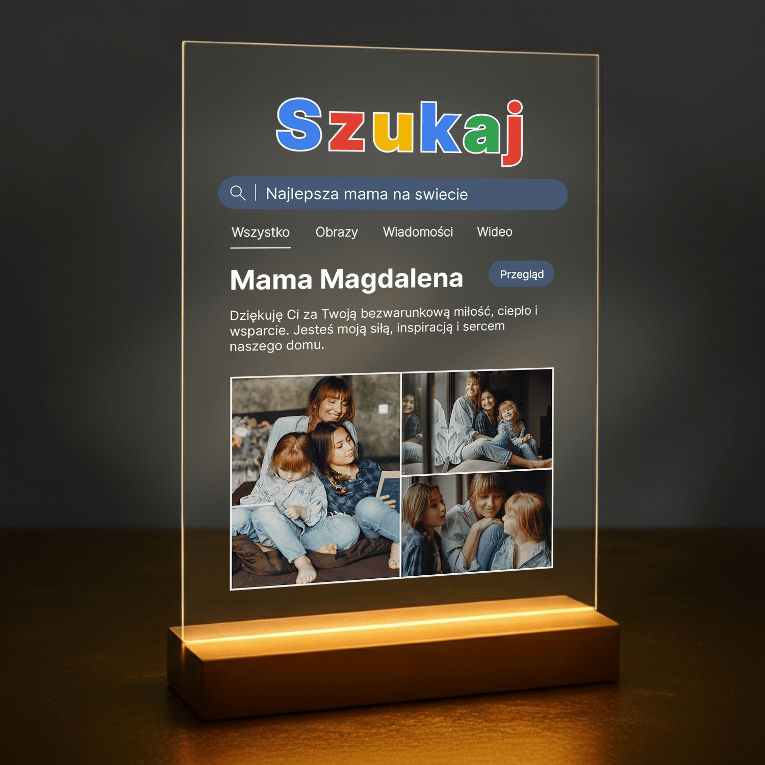 Mama - druk na szkle akrylowym dla mamy - stworzprezent.pl