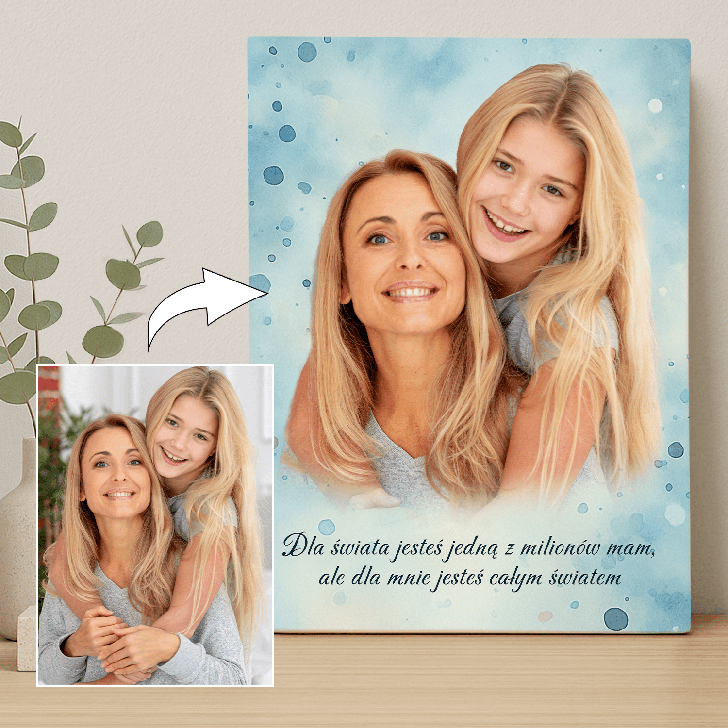 Mama i córka - portret na płótnie dla mamy - StwórzPrezent.pl