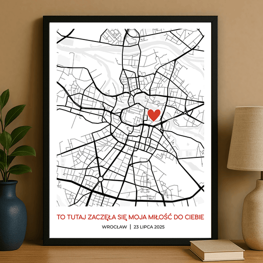Mapa miłości - plakat personalizowany dla pary - StwórzPrezent.pl