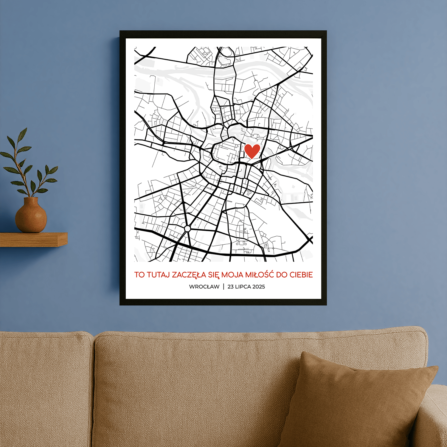 Mapa miłości - plakat personalizowany dla pary - StwórzPrezent.pl