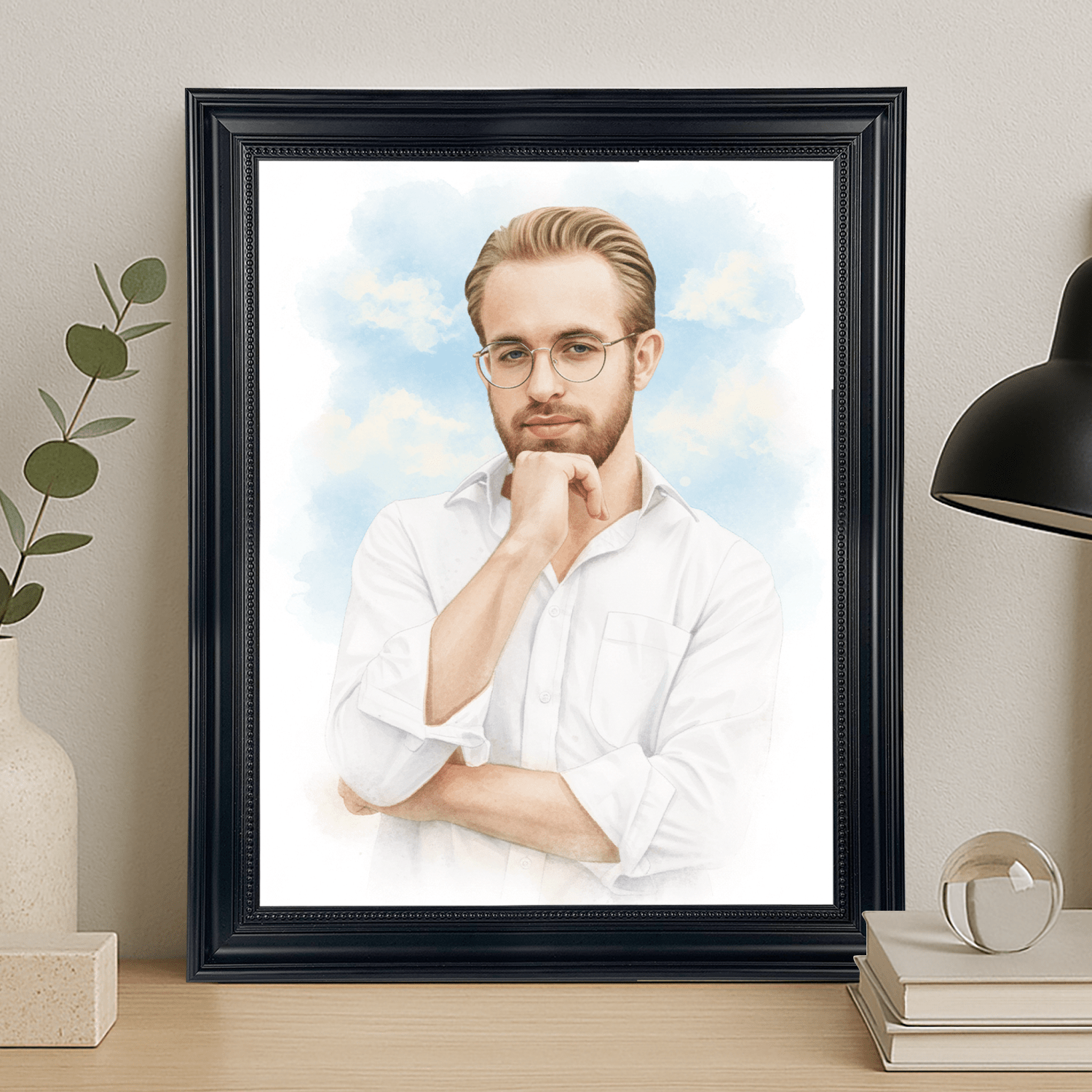 Mężczyzna jak namalowany akwarelą - portret na płótnie dla mężczyzny - StwórzPrezent.pl