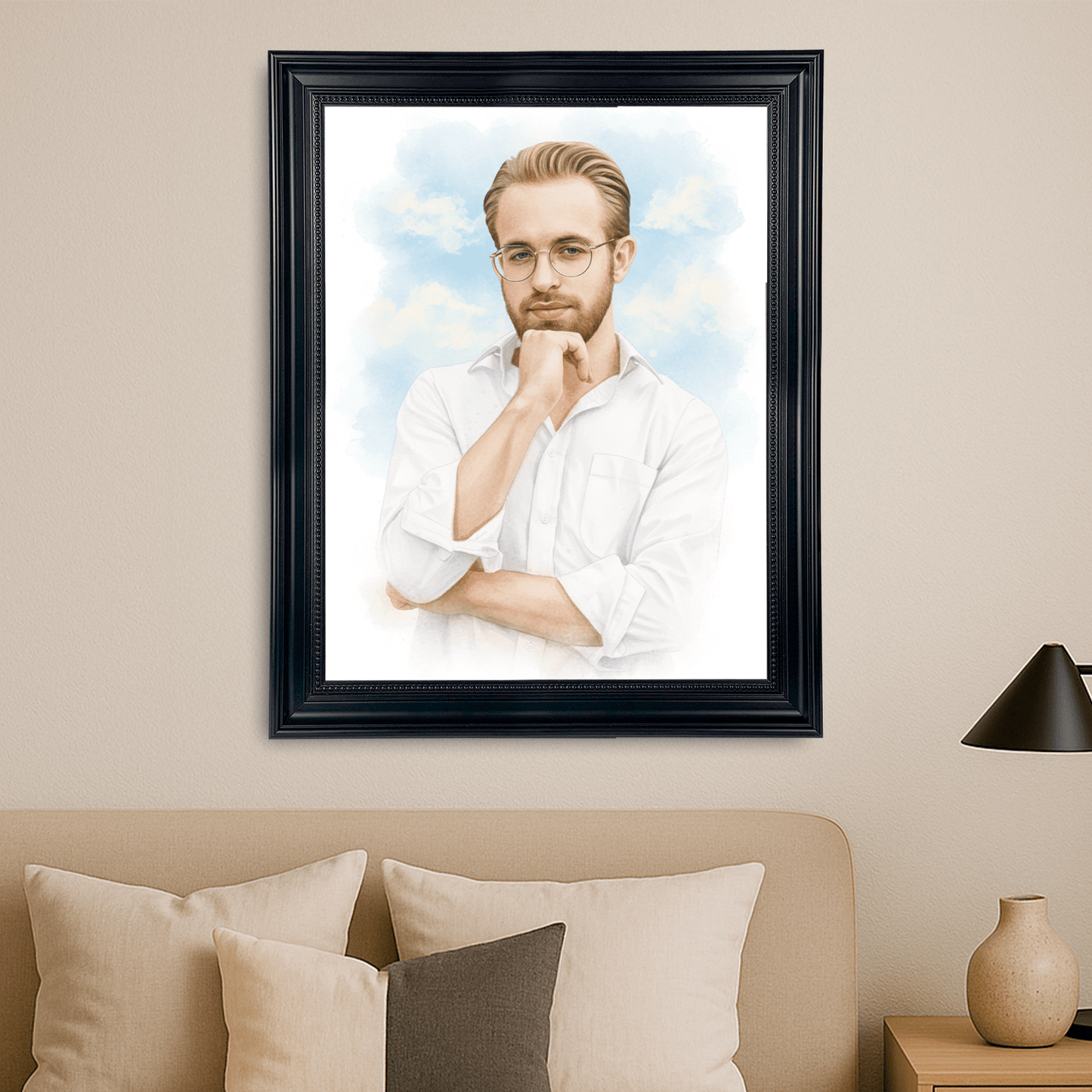 Mężczyzna jak namalowany akwarelą - portret na płótnie dla mężczyzny - StwórzPrezent.pl