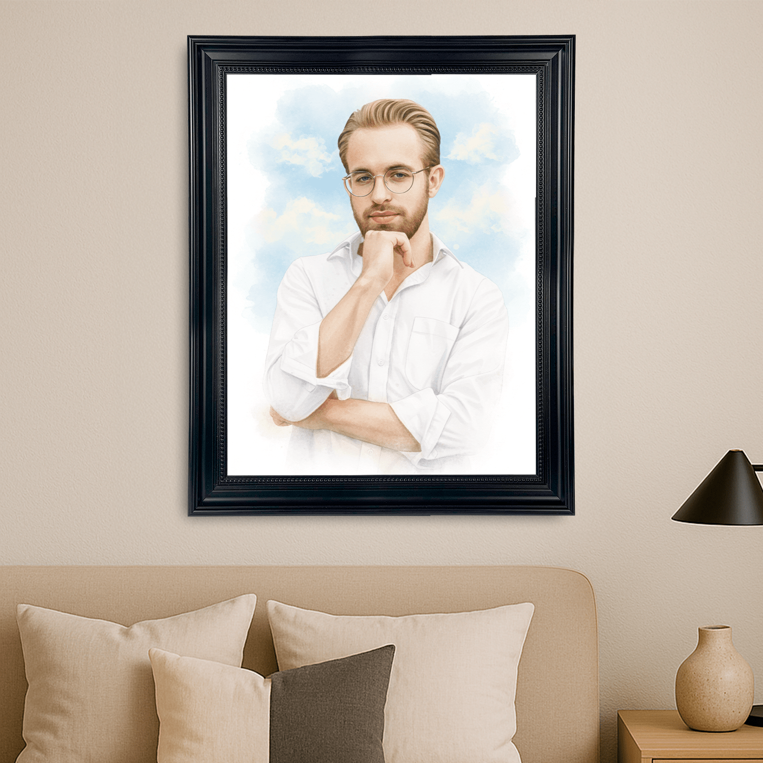 Mężczyzna jak namalowany akwarelą - portret na płótnie dla mężczyzny - StwórzPrezent.pl