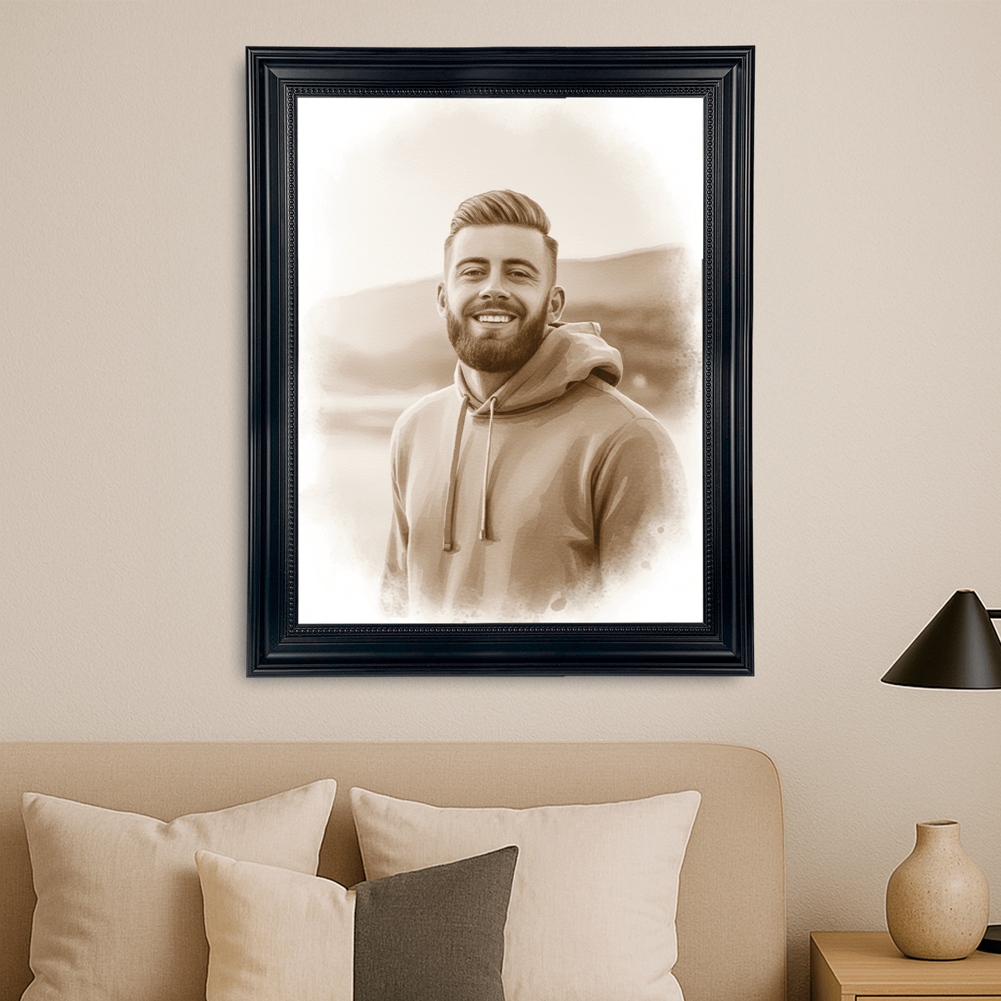 Mężczyzna jak namalowany kawą - portret na płótnie dla niego - StwórzPrezent.pl