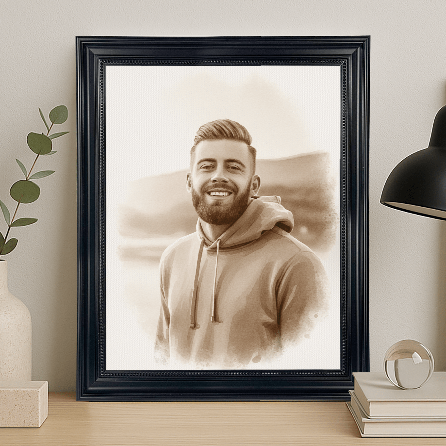 Mężczyzna jak namalowany kawą - portret na płótnie dla niego - StwórzPrezent.pl