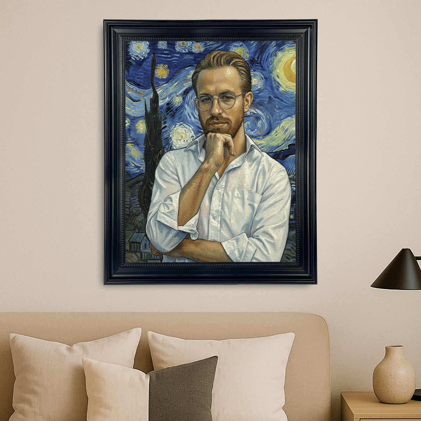 Mężczyzna na tle nocnego nieba - portret na płótnie dla niego - StwórzPrezent.pl