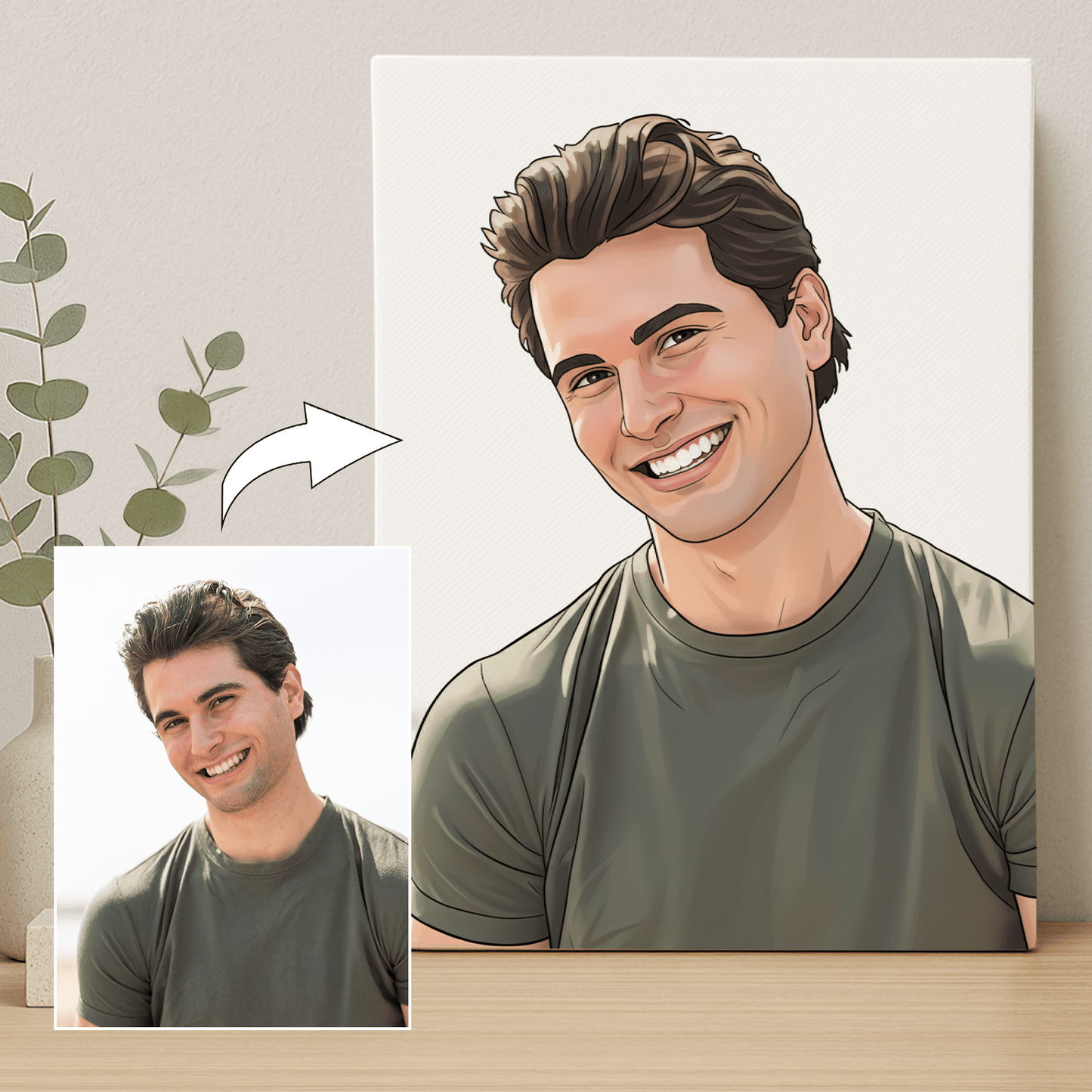 Mężczyzna w stylu kreskówki - portret na płótnie dla mężczyzny - StwórzPrezent.pl