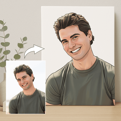 Mężczyzna w stylu kreskówki - portret na płótnie dla mężczyzny - StwórzPrezent.pl