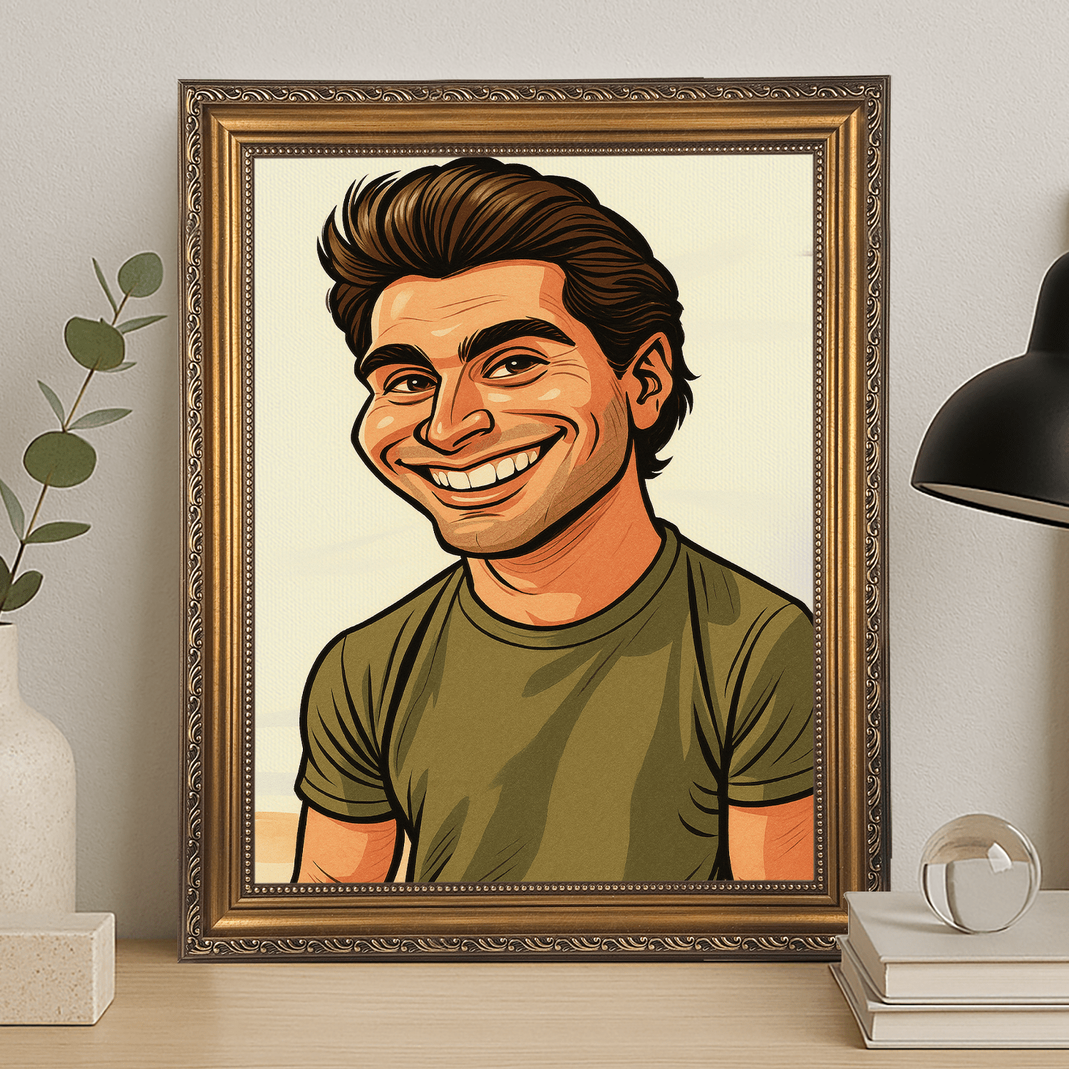Mężczyzna w stylu kreskówkowego realizmu - portret na płótnie dla niego - stworzprezent.pl